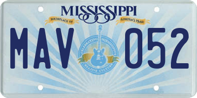 MS license plate MAV052