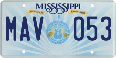 MS license plate MAV053