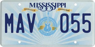 MS license plate MAV055