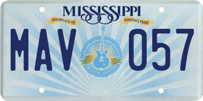 MS license plate MAV057