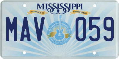 MS license plate MAV059
