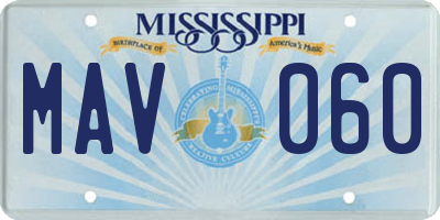 MS license plate MAV060