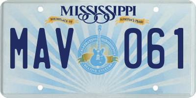 MS license plate MAV061