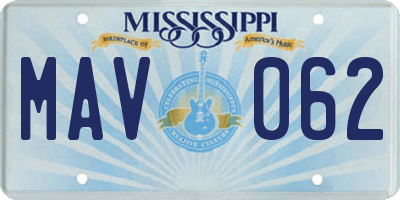MS license plate MAV062