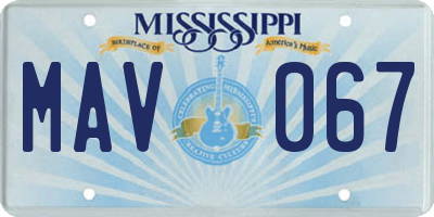 MS license plate MAV067