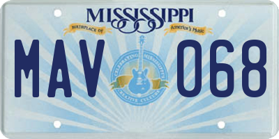 MS license plate MAV068
