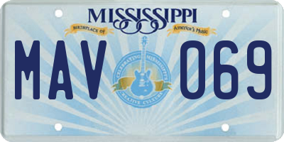 MS license plate MAV069