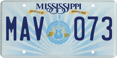 MS license plate MAV073