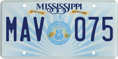MS license plate MAV075