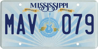 MS license plate MAV079