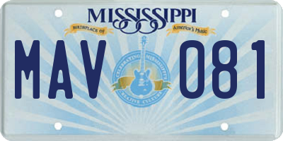 MS license plate MAV081