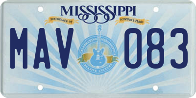 MS license plate MAV083