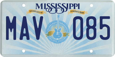 MS license plate MAV085