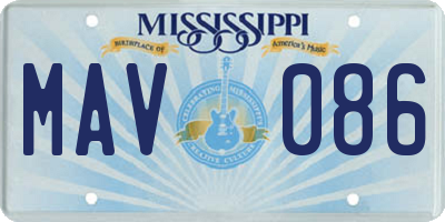 MS license plate MAV086