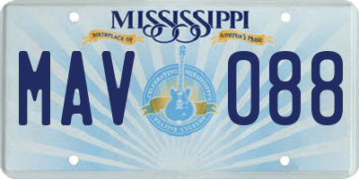 MS license plate MAV088
