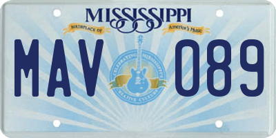 MS license plate MAV089