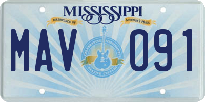 MS license plate MAV091
