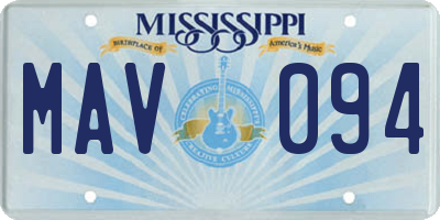 MS license plate MAV094