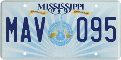 MS license plate MAV095