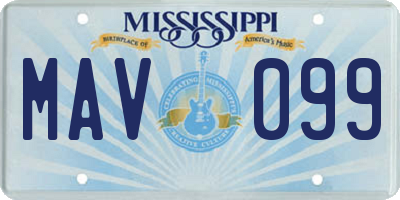 MS license plate MAV099