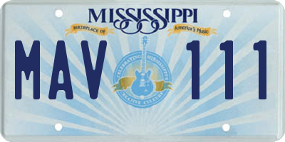 MS license plate MAV111