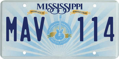 MS license plate MAV114