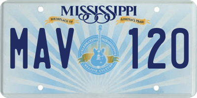 MS license plate MAV120
