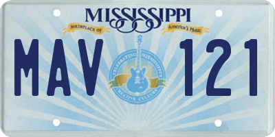 MS license plate MAV121