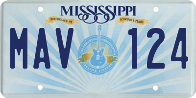 MS license plate MAV124