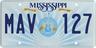 MS license plate MAV127