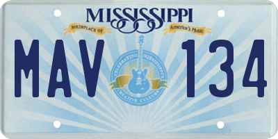 MS license plate MAV134