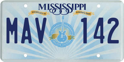 MS license plate MAV142