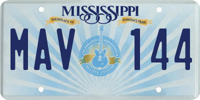 MS license plate MAV144