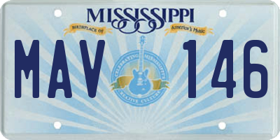 MS license plate MAV146
