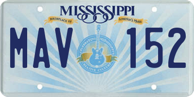 MS license plate MAV152