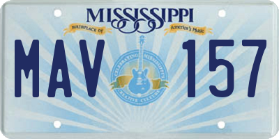 MS license plate MAV157