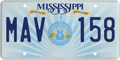 MS license plate MAV158