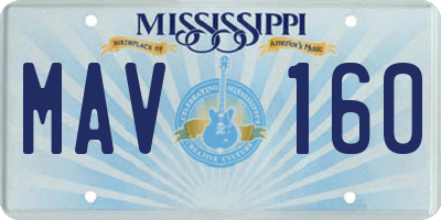 MS license plate MAV160