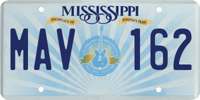MS license plate MAV162