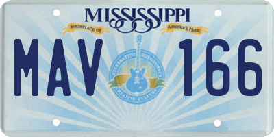 MS license plate MAV166