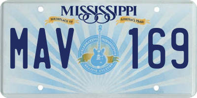 MS license plate MAV169