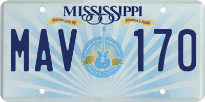 MS license plate MAV170