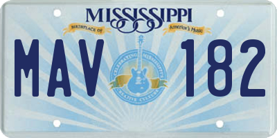 MS license plate MAV182