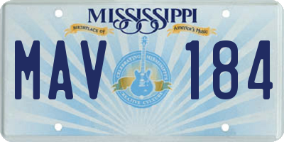 MS license plate MAV184