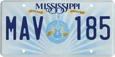 MS license plate MAV185