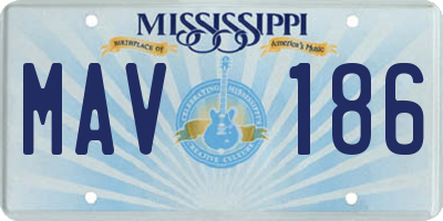 MS license plate MAV186