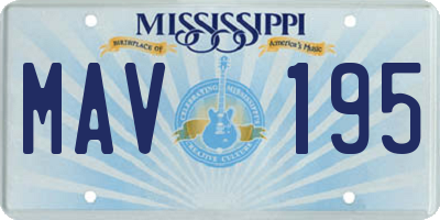 MS license plate MAV195