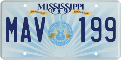 MS license plate MAV199