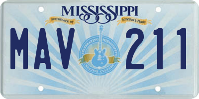 MS license plate MAV211