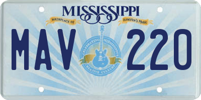 MS license plate MAV220